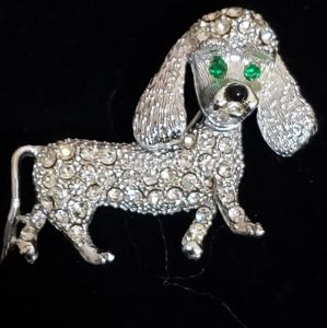 Vintage Silver Dog  Brooch
